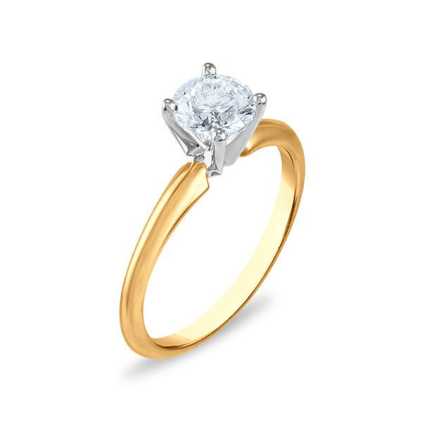 EcoLove 1 CTW Lab Grown Diamond Solitaire Ring in 14KT White and Yellow Gold