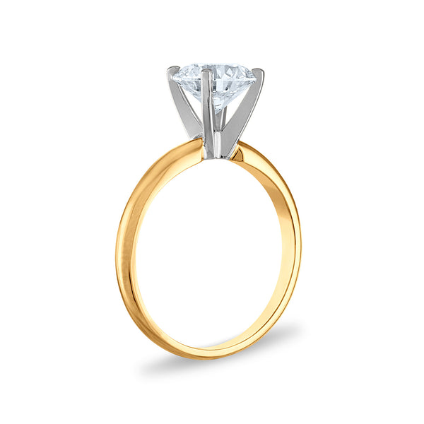 EcoLove 1 1/2 CTW Lab Grown Diamond Solitaire Ring in 14KT White and Yellow Gold