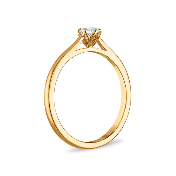White Diamond Solitaire Ring in 10KT Gold