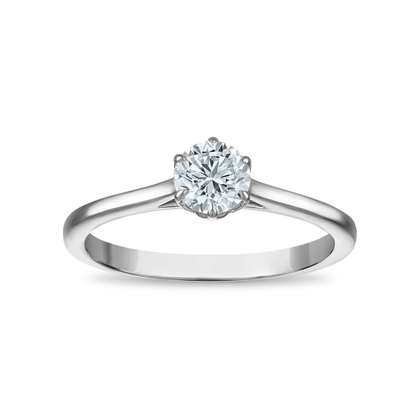 White Diamond Solitaire Ring in 10KT Gold