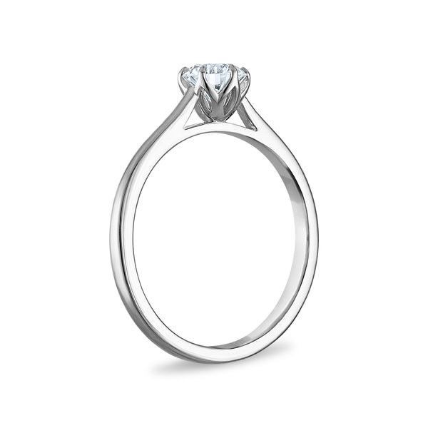 White Diamond Solitaire Ring in 10KT Gold