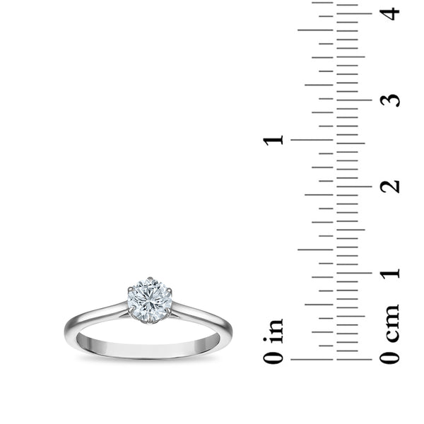 White Diamond Solitaire Ring in 10KT Gold