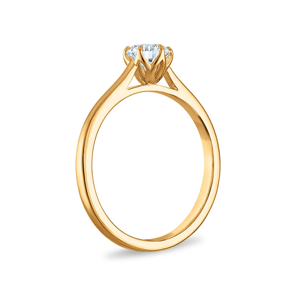 White Diamond Solitaire Ring in 10KT Gold