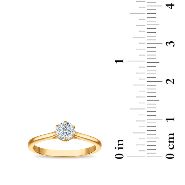 White Diamond Solitaire Ring in 10KT Gold