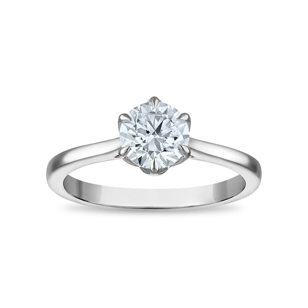 White Diamond Solitaire Ring in 10KT Gold