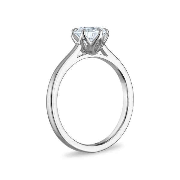 White Diamond Solitaire Ring in 10KT Gold