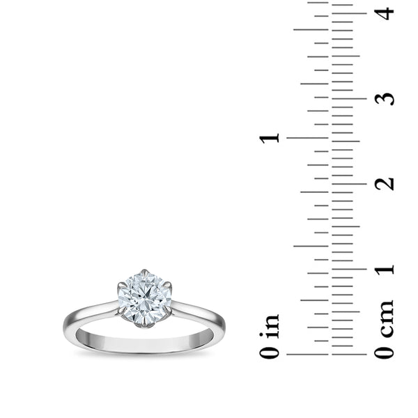 White Diamond Solitaire Ring in 10KT Gold