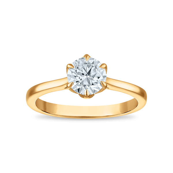White Diamond Solitaire Ring in 10KT Gold
