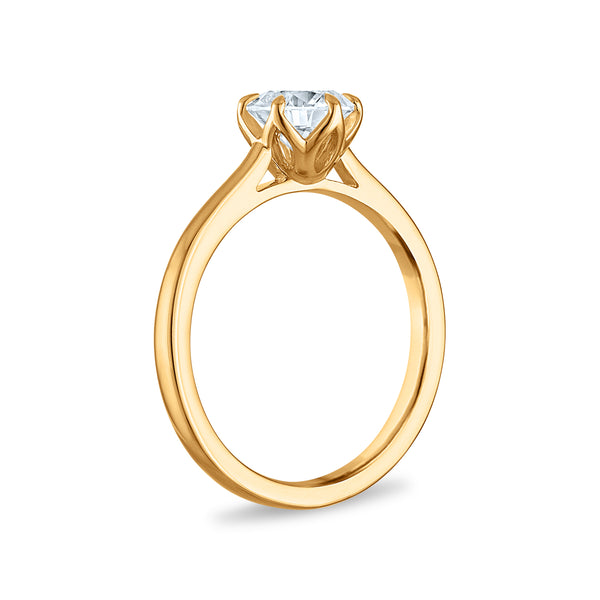 White Diamond Solitaire Ring in 10KT Gold