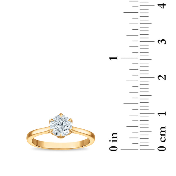 White Diamond Solitaire Ring in 10KT Gold