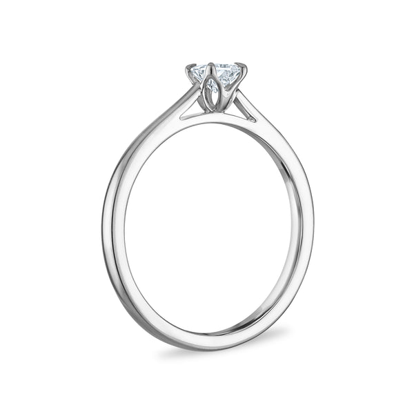 White Diamond Solitaire Ring in 10KT Gold