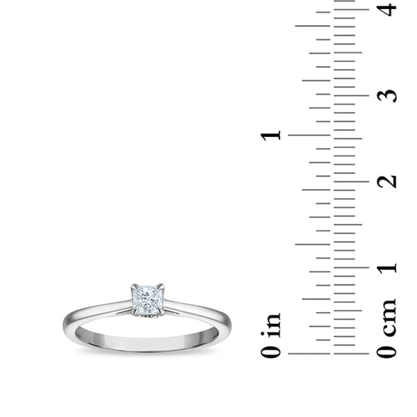 White Diamond Solitaire Ring in 10KT Gold
