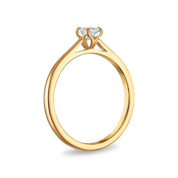 White Diamond Solitaire Ring in 10KT Gold