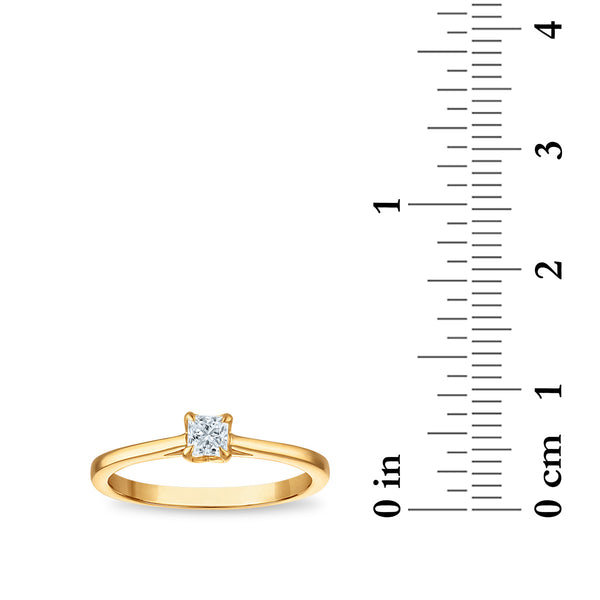 White Diamond Solitaire Ring in 10KT Gold