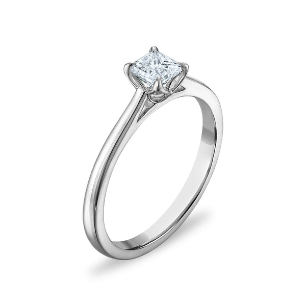 White Diamond Solitaire Ring in 10KT Gold