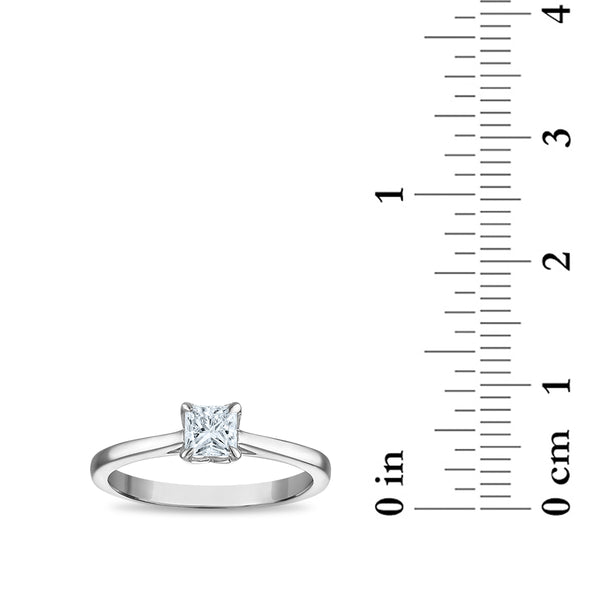White Diamond Solitaire Ring in 10KT Gold