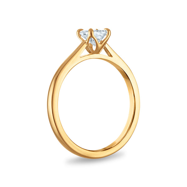 White Diamond Solitaire Ring in 10KT Gold