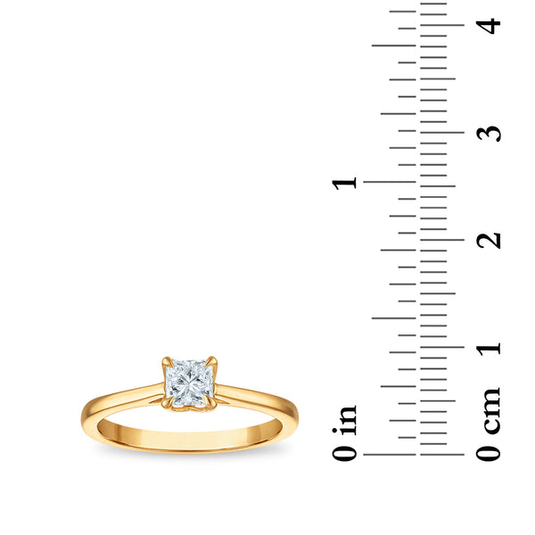 White Diamond Solitaire Ring in 10KT Gold