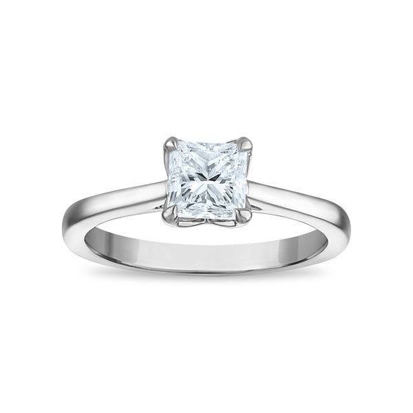 White Diamond Solitaire Ring in 10KT Gold