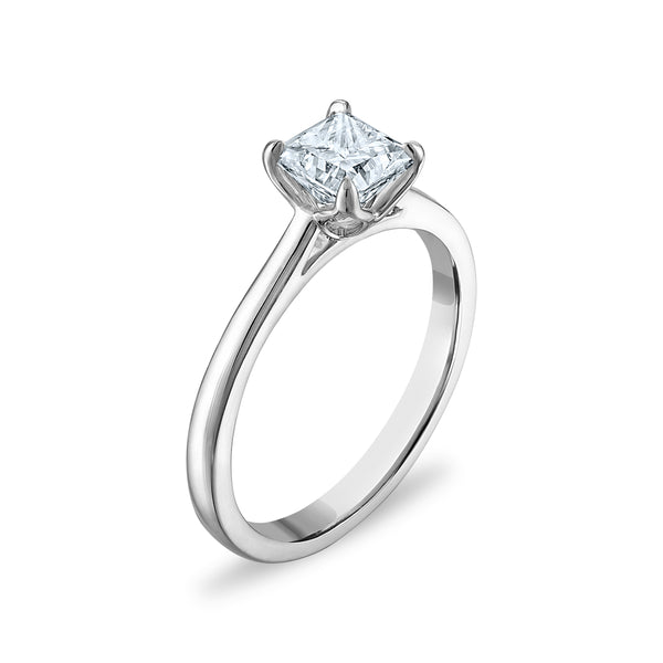 White Diamond Solitaire Ring in 10KT Gold