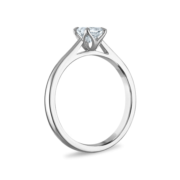 White Diamond Solitaire Ring in 10KT Gold