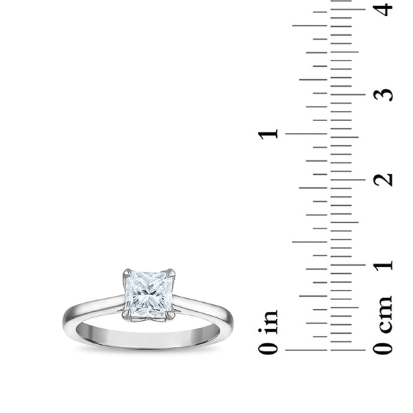 White Diamond Solitaire Ring in 10KT Gold