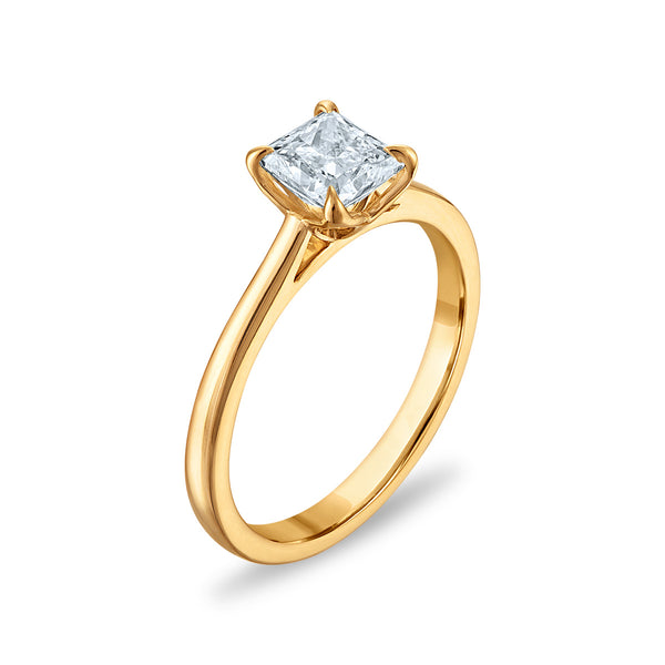 White Diamond Solitaire Ring in 10KT Gold