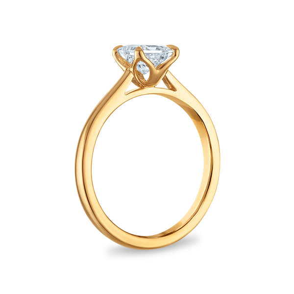 White Diamond Solitaire Ring in 10KT Gold
