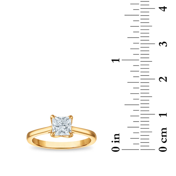 White Diamond Solitaire Ring in 10KT Gold