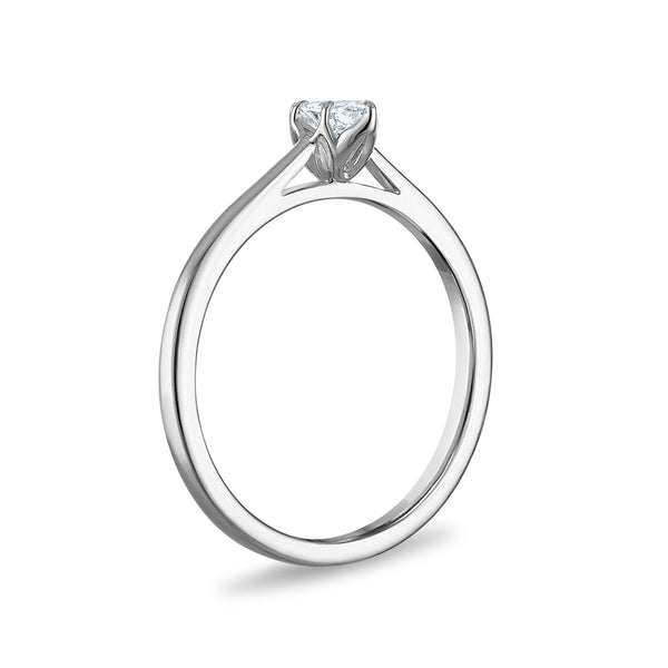White Diamond Solitaire Ring in 10KT Gold