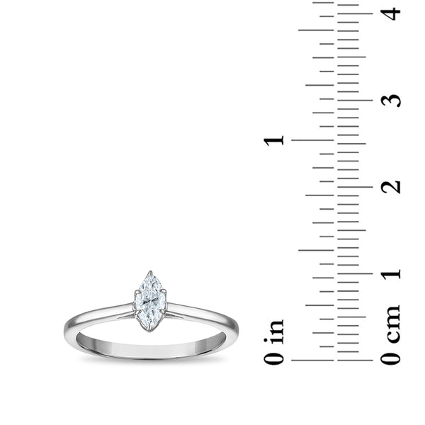 White Diamond Solitaire Ring in 10KT Gold