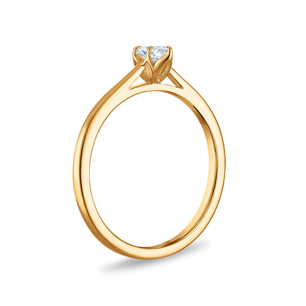 White Diamond Solitaire Ring in 10KT Gold