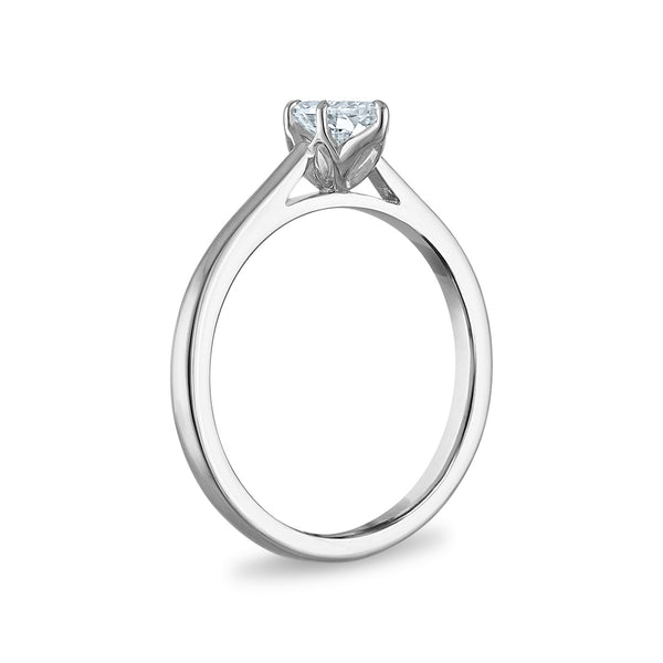 White Diamond Solitaire Ring in 10KT Gold