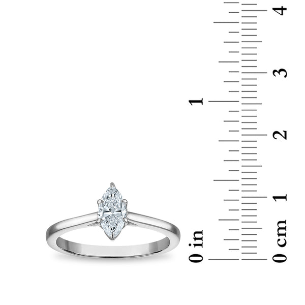 White Diamond Solitaire Ring in 10KT Gold
