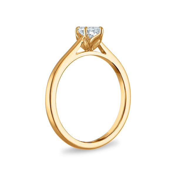 White Diamond Solitaire Ring in 10KT Gold