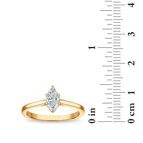 White Diamond Solitaire Ring in 10KT Gold