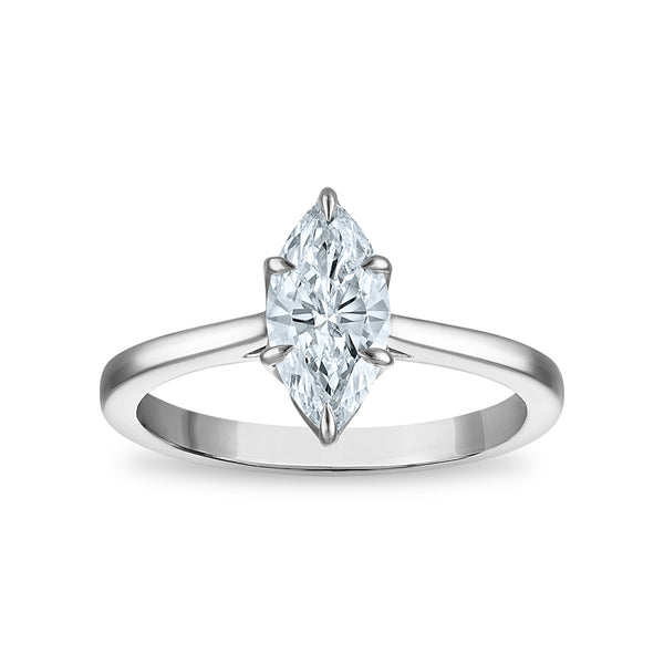 White Diamond Solitaire Ring in 10KT Gold