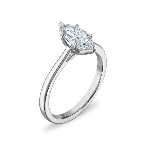 White Diamond Solitaire Ring in 10KT Gold