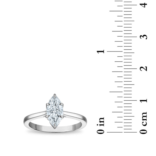 White Diamond Solitaire Ring in 10KT Gold
