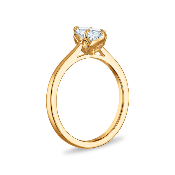 White Diamond Solitaire Ring in 10KT Gold