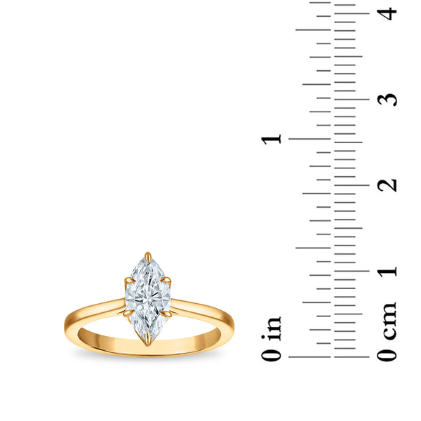 White Diamond Solitaire Ring in 10KT Gold