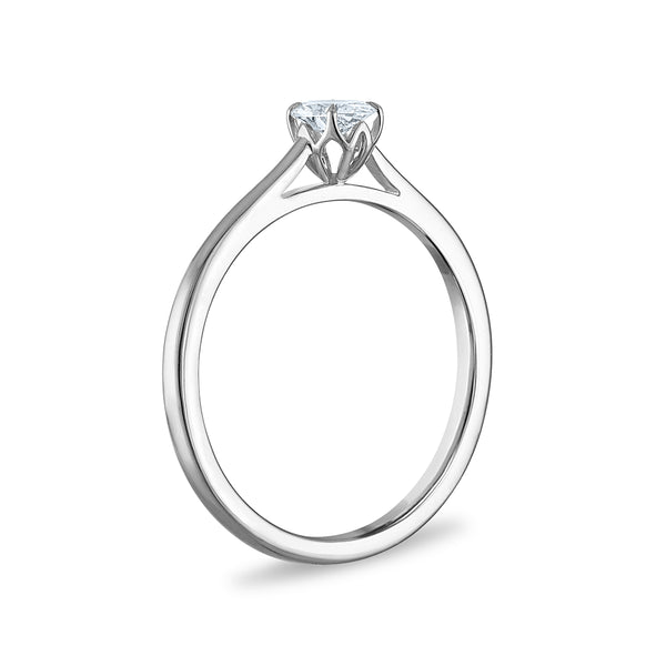 White Diamond Solitaire Ring in 10KT Gold