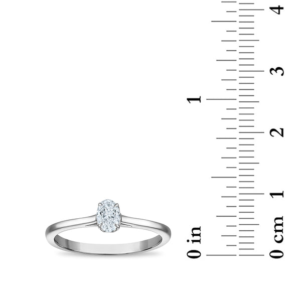 White Diamond Solitaire Ring in 10KT Gold