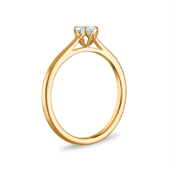 White Diamond Solitaire Ring in 10KT Gold