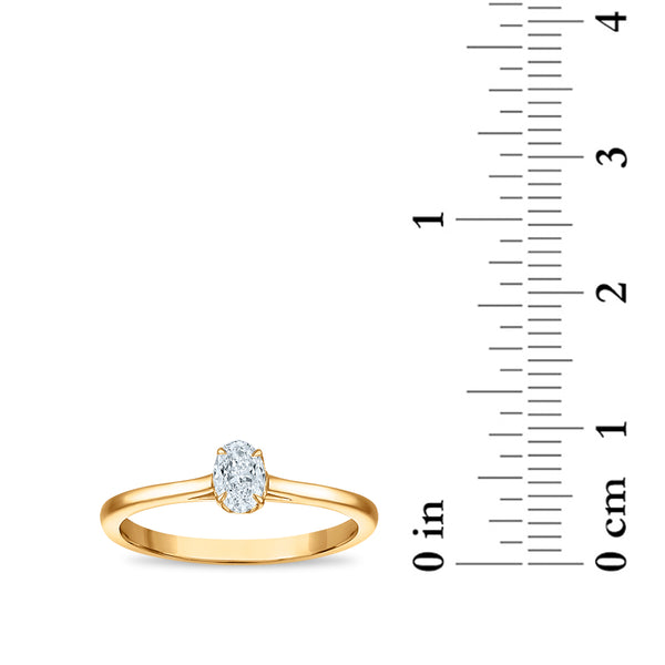 White Diamond Solitaire Ring in 10KT Gold