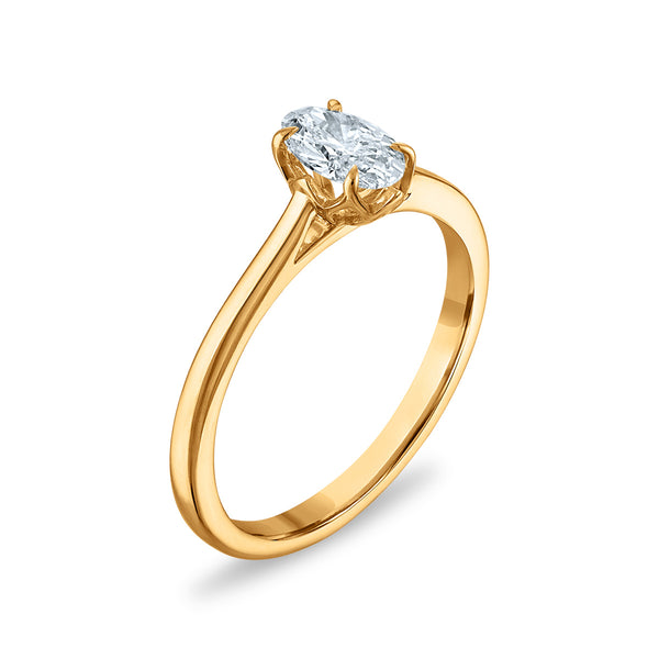 White Diamond Solitaire Ring in 10KT Gold