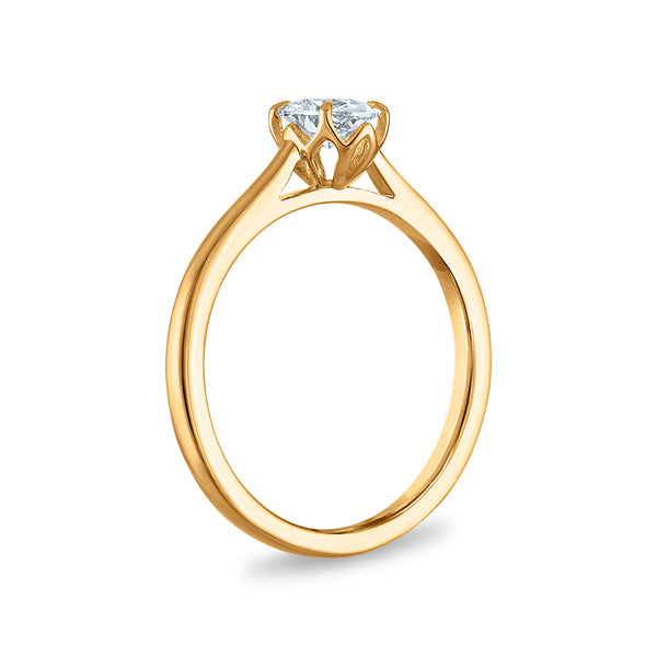 White Diamond Solitaire Ring in 10KT Gold