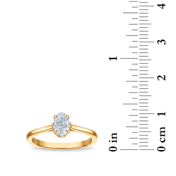 White Diamond Solitaire Ring in 10KT Gold