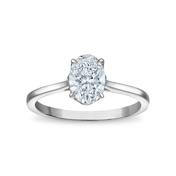 White Diamond Solitaire Ring in 10KT Gold