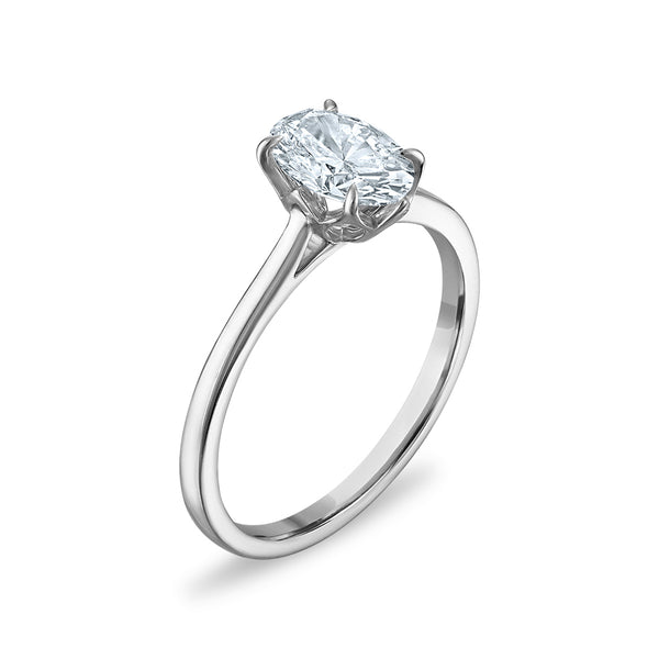 White Diamond Solitaire Ring in 10KT Gold